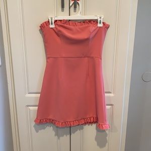 French connection pink ruffle dress US size 2
